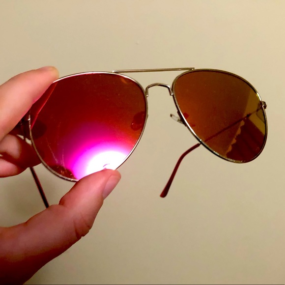 Accessories Pinkgold Aviator Style Sunglasses Metal Frames With